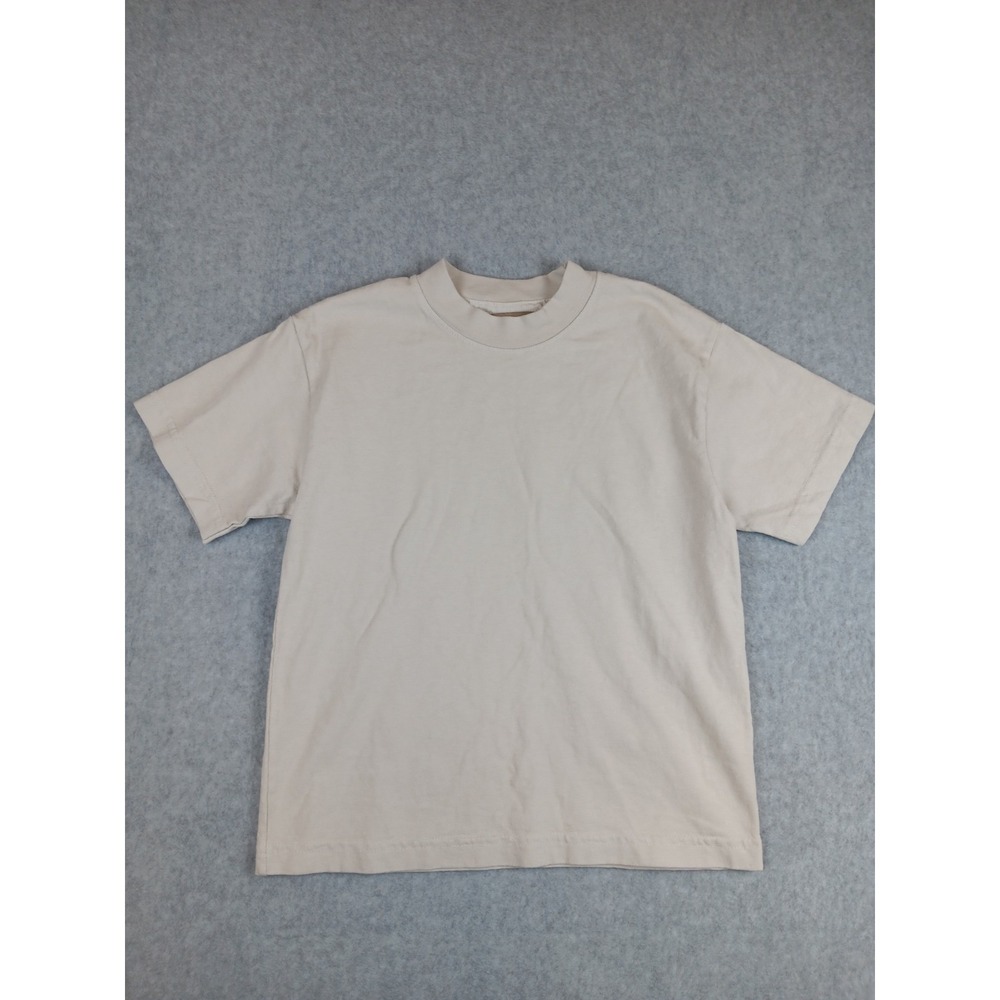 His Daily Bread T-Shirt Excellent Size 3 Kids Beige Short Sleeve Mock Neck Tee